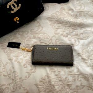 NWT Bebe wallet Gray ostrich